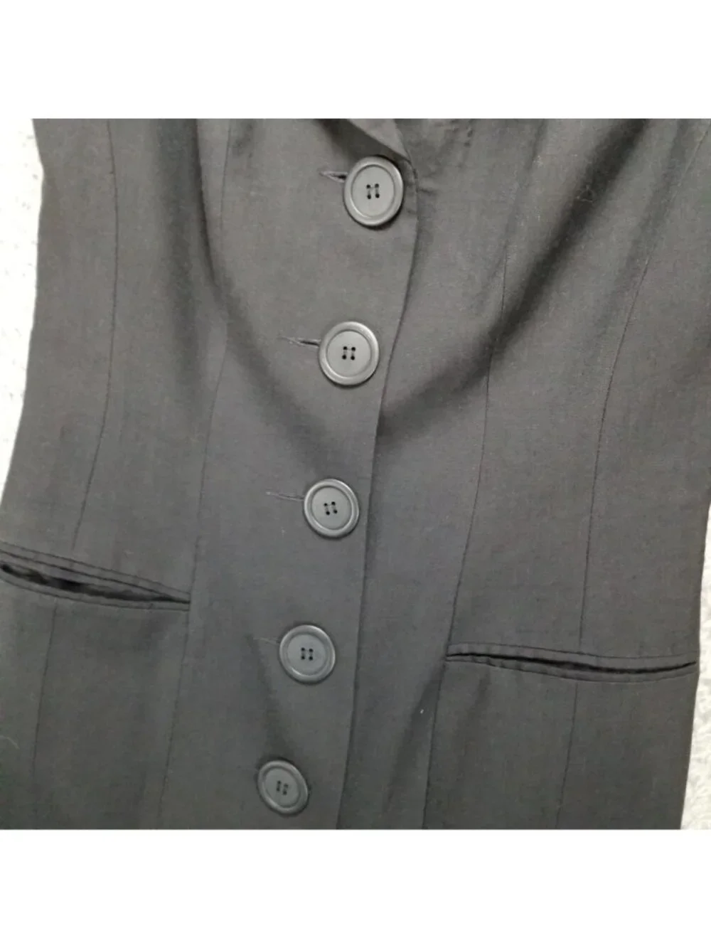 Tahari Dress Womens 8 Black Sleeveless Academia Linen Blend Sheath *Read* - Picture 3 of 12